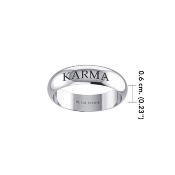 Karma Silver Band Ring TRI2421 - Jewelry